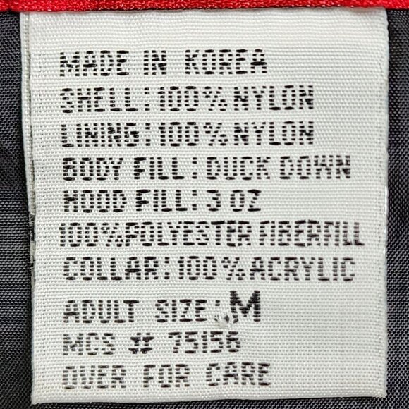 Marlboro Country Store Red Hooded Down Jacket M Nylon Duck Down - Picture 4 of 11